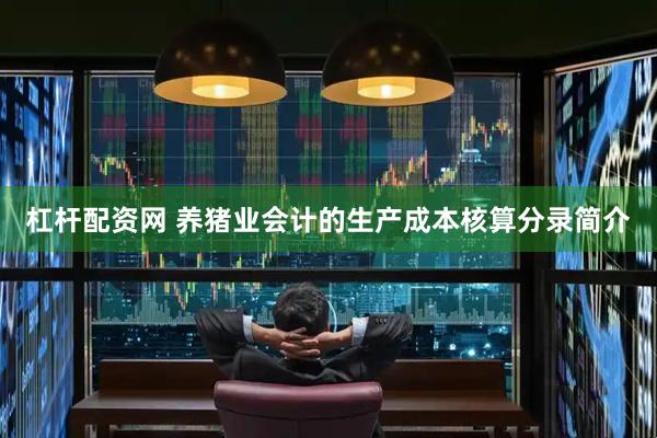 杠杆配资网 养猪业会计的生产成本核算分录简介