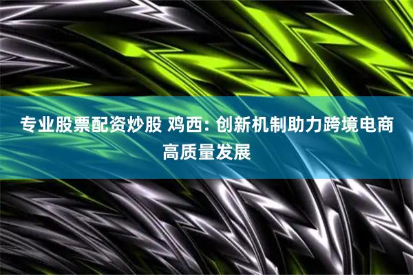 专业股票配资炒股 鸡西: 创新机制助力跨境电商高质量发展